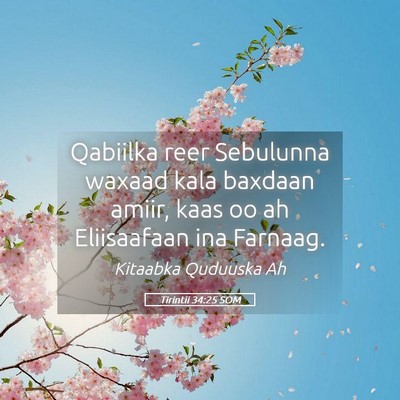 Picture 05 - Tirintii 34:25 SOM - Qabiilka reer Sebulunna waxaad kala baxdaan - Bible Verse Picture