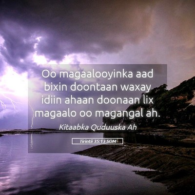 Picture 05 - Tirintii 35:13 SOM - Oo magaalooyinka aad bixin doontaan waxay idiin - Bible Verse Picture
