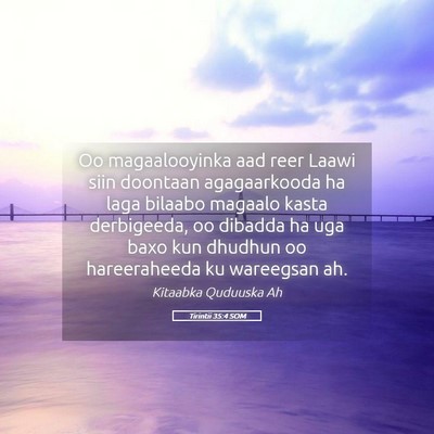 Picture 05 - Tirintii 35:4 SOM - Oo magaalooyinka aad reer Laawi siin doontaan - Bible Verse Picture
