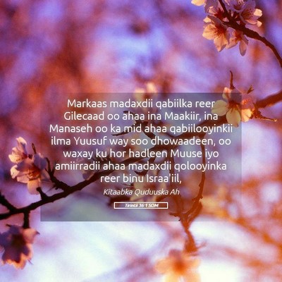 Picture 05 - Tirintii 36:1 SOM - Markaas madaxdii qabiilka reer Gilecaad oo ahaa - Bible Verse Picture