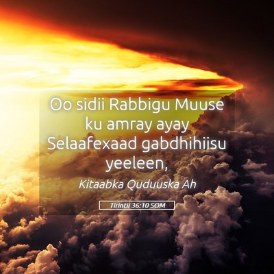 Picture 05 - Tirintii 36:10 SOM - Oo sidii Rabbigu Muuse ku amray ayay Selaafexaad - Bible Verse Picture