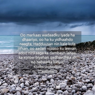Picture 05 - Tirintii 5:19 SOM - Oo markaas wadaadku iyada ha dhaariyo, oo ha ku - Bible Verse Picture