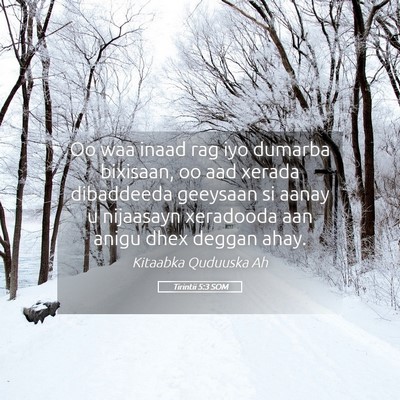 Picture 05 - Tirintii 5:3 SOM - Oo waa inaad rag iyo dumarba bixisaan, oo aad - Bible Verse Picture