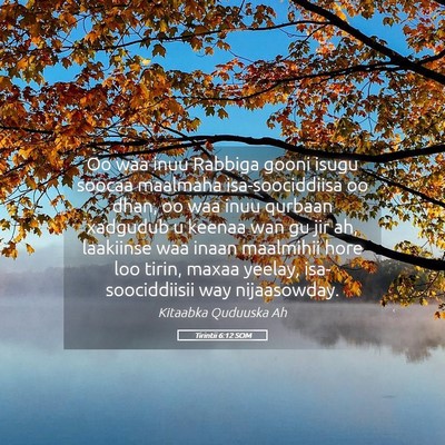 Picture 05 - Tirintii 6:12 SOM - Oo waa inuu Rabbiga gooni isugu soocaa maalmaha - Bible Verse Picture