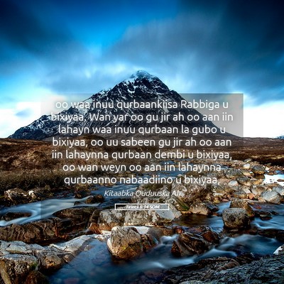 Picture 05 - Tirintii 6:14 SOM - oo waa inuu qurbaankiisa Rabbiga u bixiyaa. Wan - Bible Verse Picture
