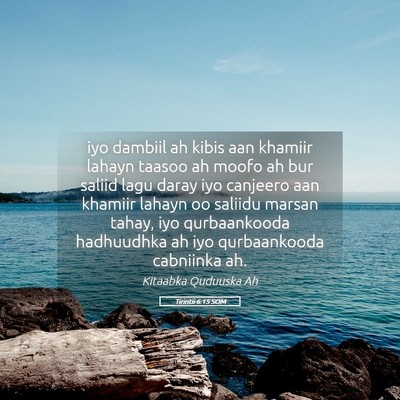Picture 05 - Tirintii 6:15 SOM - iyo dambiil ah kibis aan khamiir lahayn taasoo ah - Bible Verse Picture