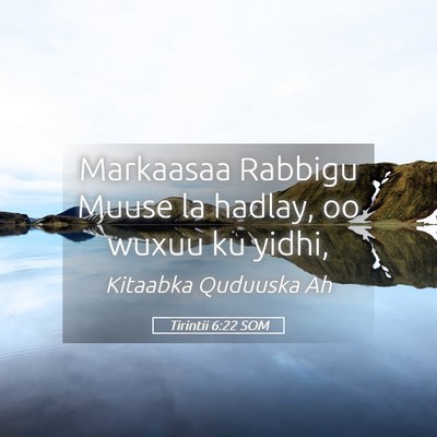 Picture 05 - Tirintii 6:22 SOM - Markaasaa Rabbigu Muuse la hadlay, oo wuxuu ku - Bible Verse Picture