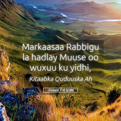 Picture 05 - Tirintii 7:4 SOM - Markaasaa Rabbigu la hadlay Muuse oo wuxuu ku - Bible Verse Picture
