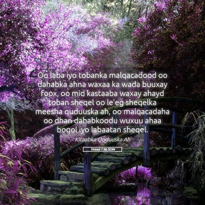 Picture 05 - Tirintii 7:86 SOM - Oo laba iyo tobanka malqacadood oo dahabka ahna - Bible Verse Picture