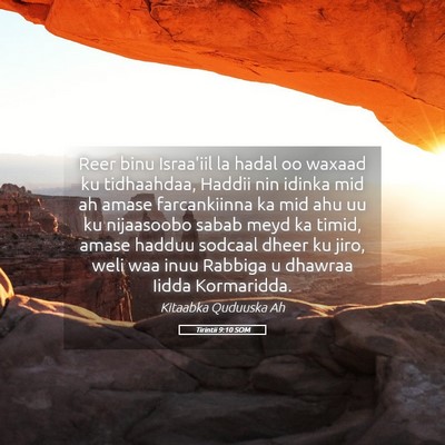 Picture 05 - Tirintii 9:10 SOM - Reer binu Israa'iil la hadal oo waxaad ku - Bible Verse Picture