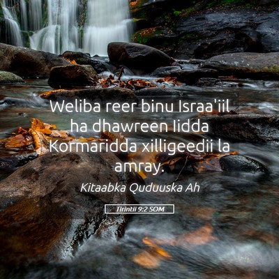 Picture 05 - Tirintii 9:2 SOM - Weliba reer binu Israa'iil ha dhawreen Iidda - Bible Verse Picture