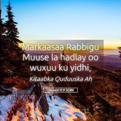 Picture 05 - Tirintii 9:9 SOM - Markaasaa Rabbigu Muuse la hadlay oo wuxuu ku - Bible Verse Picture