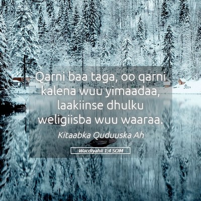 Picture 05 - Wacdiyahii 1:4 SOM - Qarni baa taga, oo qarni kalena wuu yimaadaa, - Bible Verse Picture