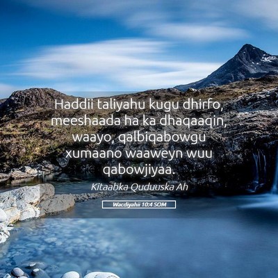 Picture 05 - Wacdiyahii 10:4 SOM - Haddii taliyahu kugu dhirfo, meeshaada ha ka - Bible Verse Picture