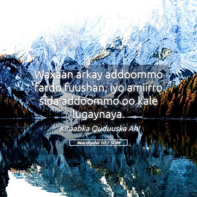 Picture 05 - Wacdiyahii 10:7 SOM - Waxaan arkay addoommo fardo fuushan, iyo amiirro - Bible Verse Picture
