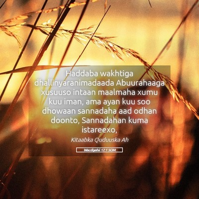 Picture 05 - Wacdiyahii 12:1 SOM - Haddaba wakhtiga dhallinyaranimadaada Abuurahaaga - Bible Verse Picture