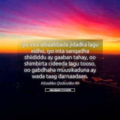 Picture 05 - Wacdiyahii 12:4 SOM - iyo inta albaabbada jidadka lagu xidho, iyo inta - Bible Verse Picture