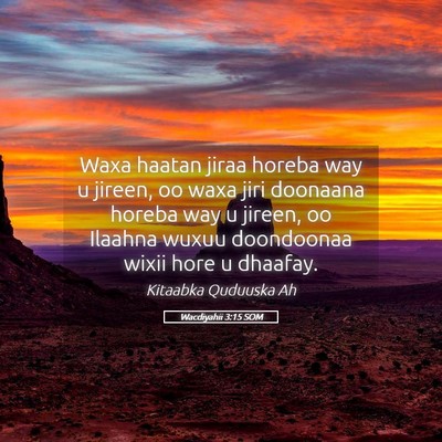 Picture 05 - Wacdiyahii 3:15 SOM - Waxa haatan jiraa horeba way u jireen, oo waxa - Bible Verse Picture