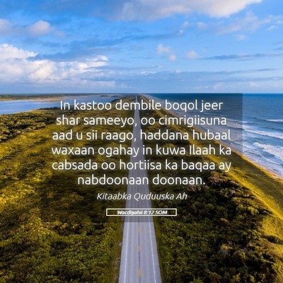 Picture 05 - Wacdiyahii 8:12 SOM - In kastoo dembile boqol jeer shar sameeyo, oo - Bible Verse Picture