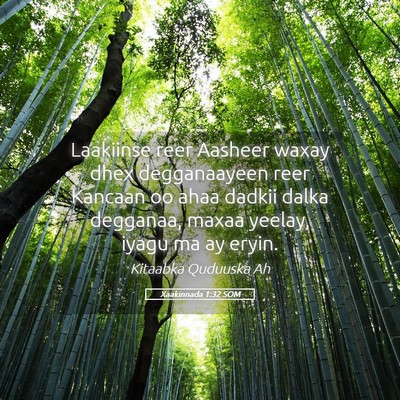 Picture 05 - Xaakinnada 1:32 SOM - Laakiinse reer Aasheer waxay dhex degganaayeen - Bible Verse Picture