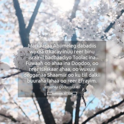 Picture 05 - Xaakinnada 10:1 SOM - Markaasaa Abiimeleg dabadiis waxaa u kacay inuu - Bible Verse Picture