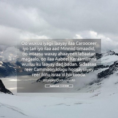 Picture 05 - Xaakinnada 11:33 SOM - Oo wuxuu iyagii laayay ilaa Carooceer iyo tan iyo - Bible Verse Picture