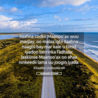 Picture 05 - Xaakinnada 13:9 SOM - Ilaahna codkii Maanoo'ax wuu maqlay, oo - Bible Verse Picture