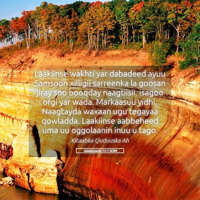Picture 05 - Xaakinnada 15:1 SOM - Laakiinse wakhti yar dabadeed ayuu Samsoon - Bible Verse Picture