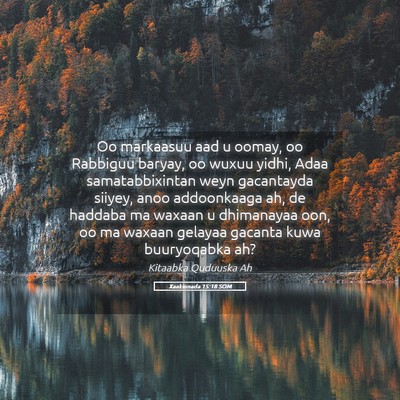Picture 05 - Xaakinnada 15:18 SOM - Oo markaasuu aad u oomay, oo Rabbiguu baryay, oo - Bible Verse Picture
