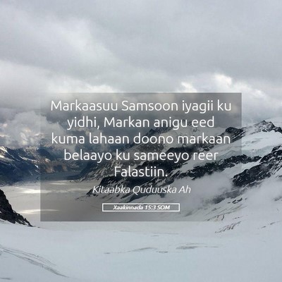 Picture 05 - Xaakinnada 15:3 SOM - Markaasuu Samsoon iyagii ku yidhi, Markan anigu - Bible Verse Picture