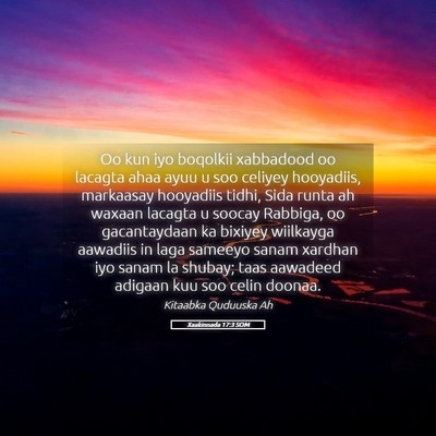 Picture 05 - Xaakinnada 17:3 SOM - Oo kun iyo boqolkii xabbadood oo lacagta ahaa - Bible Verse Picture