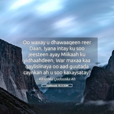 Picture 05 - Xaakinnada 18:23 SOM - Oo waxay u dhawaaqeen reer Daan. Iyana intay ku - Bible Verse Picture