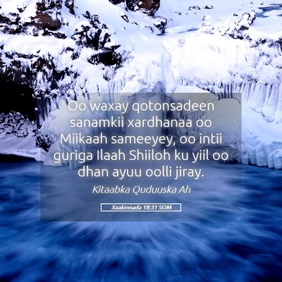 Picture 05 - Xaakinnada 18:31 SOM - Oo waxay qotonsadeen sanamkii xardhanaa oo - Bible Verse Picture