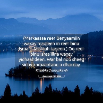 Picture 05 - Xaakinnada 20:3 SOM - (Markaasaa reer Benyaamiin waxay maqleen in reer - Bible Verse Picture