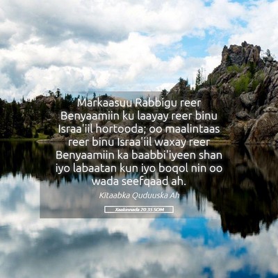 Picture 05 - Xaakinnada 20:35 SOM - Markaasuu Rabbigu reer Benyaamiin ku laayay reer - Bible Verse Picture