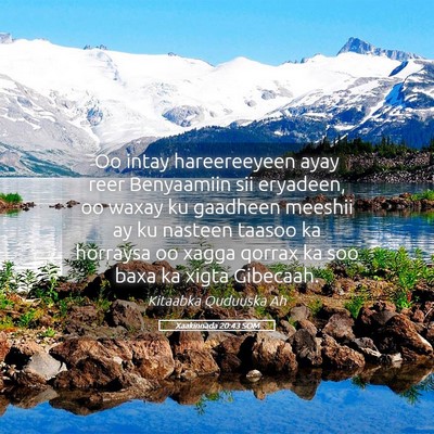 Picture 05 - Xaakinnada 20:43 SOM - Oo intay hareereeyeen ayay reer Benyaamiin sii - Bible Verse Picture