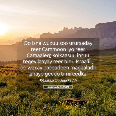 Picture 05 - Xaakinnada 3:13 SOM - Oo isna wuxuu soo urursaday reer Cammoon iyo reer - Bible Verse Picture