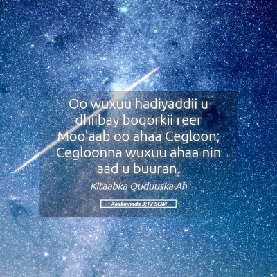 Picture 05 - Xaakinnada 3:17 SOM - Oo wuxuu hadiyaddii u dhiibay boqorkii reer - Bible Verse Picture