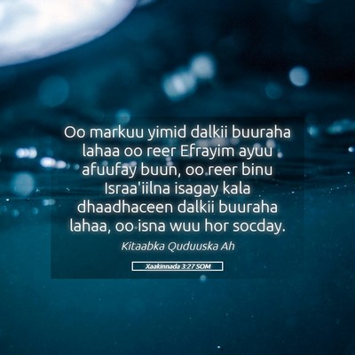 Picture 05 - Xaakinnada 3:27 SOM - Oo markuu yimid dalkii buuraha lahaa oo reer - Bible Verse Picture