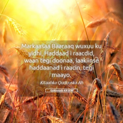Picture 05 - Xaakinnada 4:8 SOM - Markaasaa Baaraaq wuxuu ku yidhi, Haddaad i - Bible Verse Picture