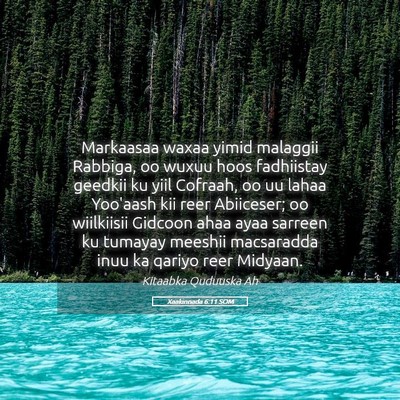 Picture 05 - Xaakinnada 6:11 SOM - Markaasaa waxaa yimid malaggii Rabbiga, oo wuxuu - Bible Verse Picture