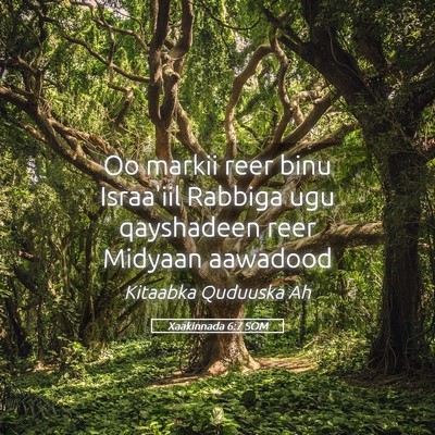 Picture 05 - Xaakinnada 6:7 SOM - Oo markii reer binu Israa'iil Rabbiga ugu - Bible Verse Picture