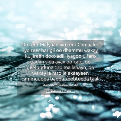 Picture 05 - Xaakinnada 7:12 SOM - Oo reer Midyaan iyo reer Camaaleq iyo reer - Bible Verse Picture