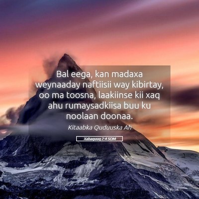 Picture 05 - Xabaquuq 2:4 SOM - Bal eega, kan madaxa weynaaday naftiisii way - Bible Verse Picture
