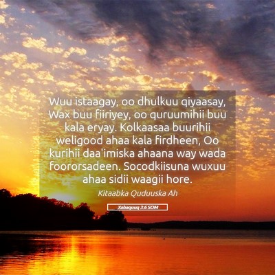 Picture 05 - Xabaquuq 3:6 SOM - Wuu istaagay, oo dhulkuu qiyaasay, Wax buu - Bible Verse Picture