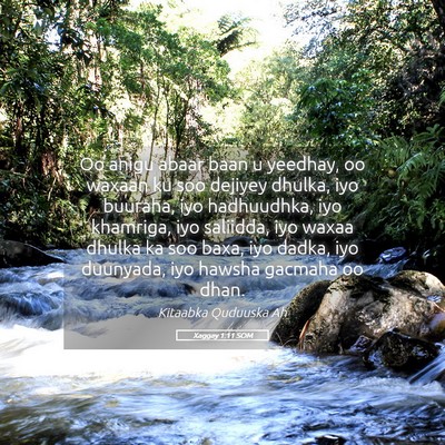 Picture 05 - Xaggay 1:11 SOM - Oo anigu abaar baan u yeedhay, oo waxaan ku soo - Bible Verse Picture