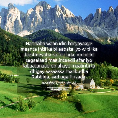 Picture 05 - Xaggay 2:18 SOM - Haddaba waan idin baryayaaye maanta intii ka - Bible Verse Picture
