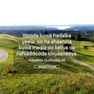 Picture 05 - Yacquub 1:22 SOM - Noqda kuwa hadalka yeela, oo ha ahaanina kuwa - Bible Verse Picture