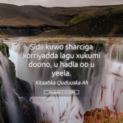 Picture 05 - Yacquub 2:12 SOM - Sidii kuwo sharciga xorriyadda lagu xukumi doono, - Bible Verse Picture