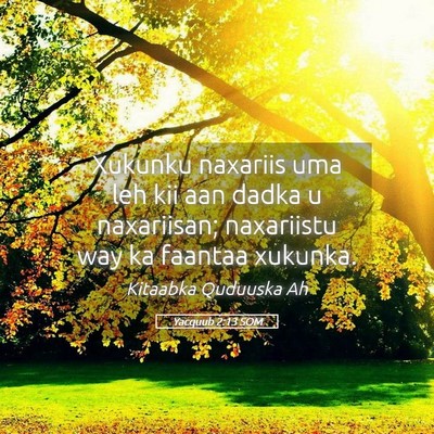 Picture 05 - Yacquub 2:13 SOM - Xukunku naxariis uma leh kii aan dadka u - Bible Verse Picture
